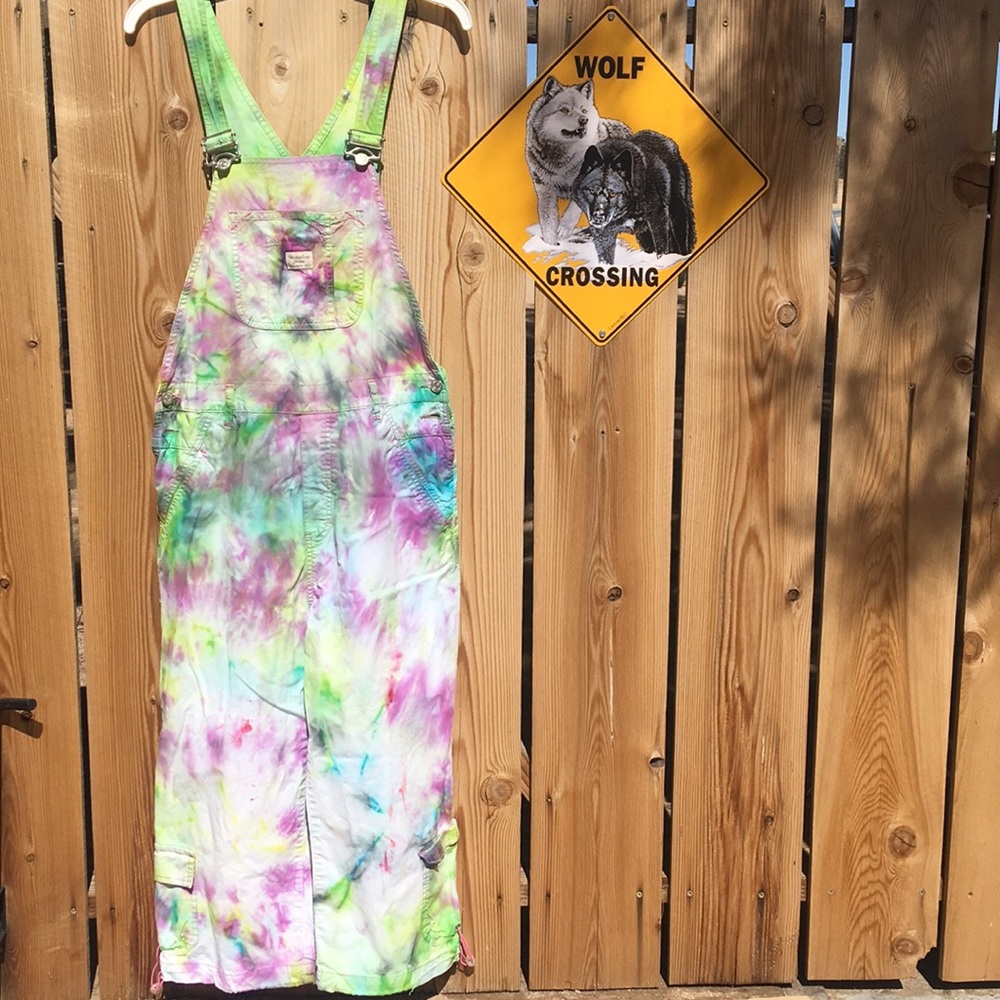 Tie dye overalls